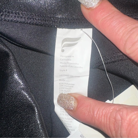 Fabletics black metallic, high waisted, straight leg, NWT! - Picture 9 of 12